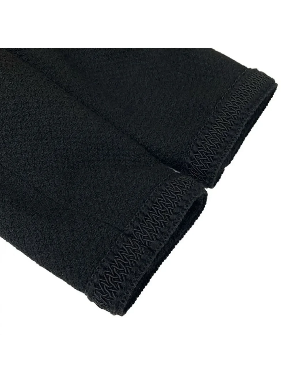 Chanel Skirt Suit Black Tweed CC Logo Button Wool
